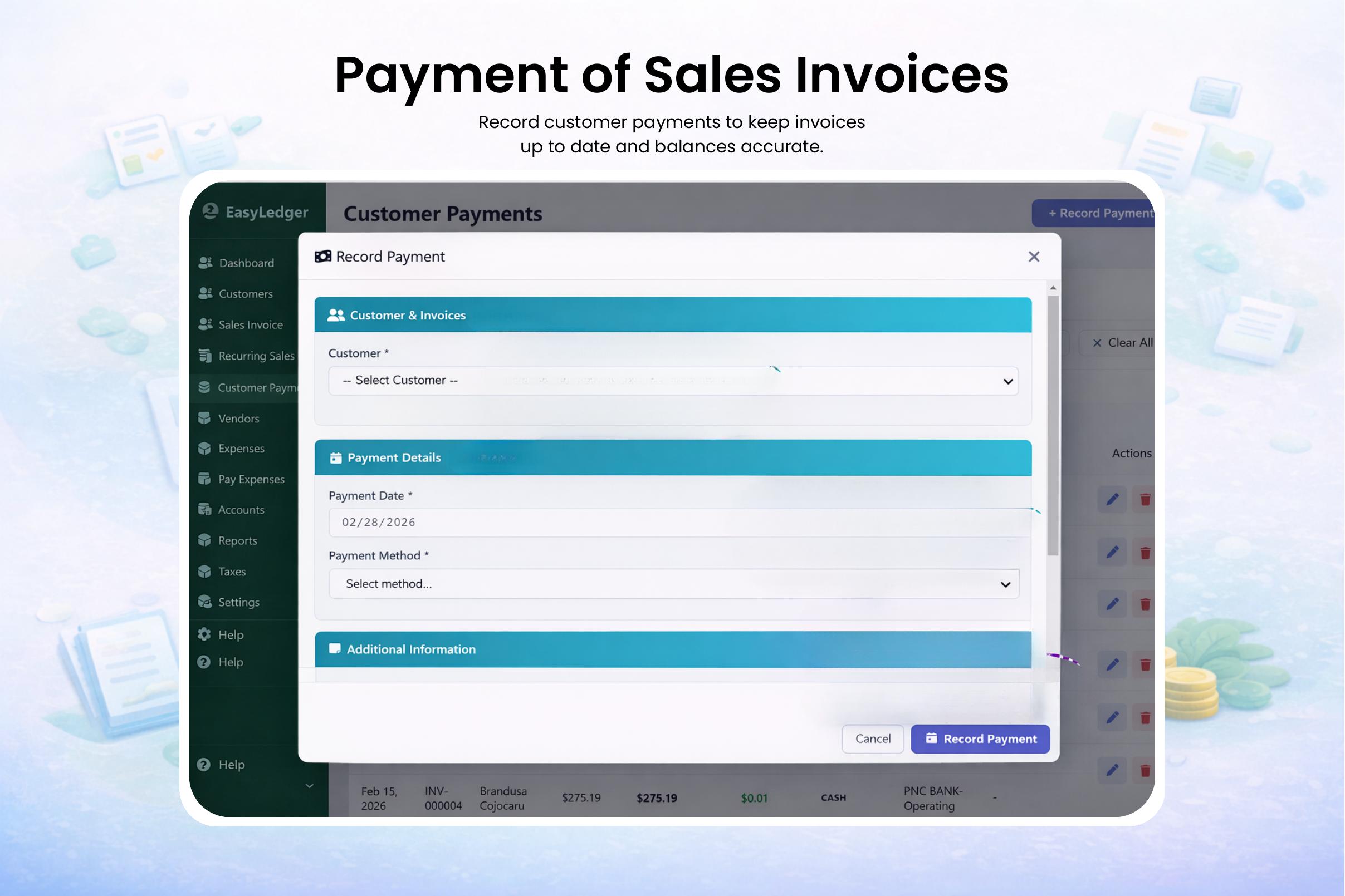 Payment of Sales Invoices