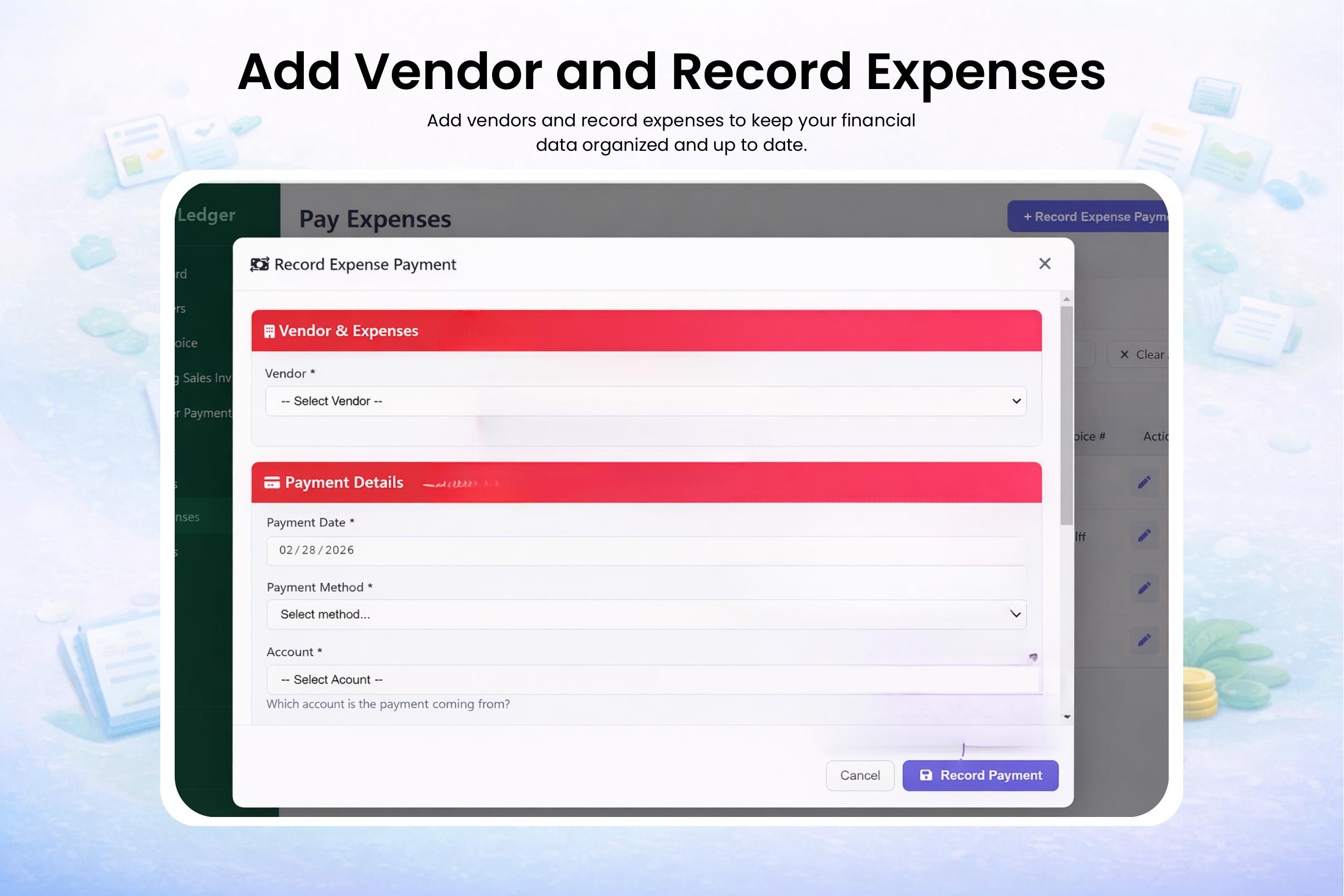 Add Vendor and Record Expenses